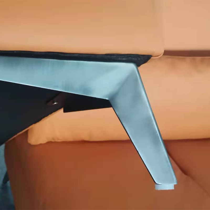 Customized Modern Metal Base Wooden Frame Genuine Leather Sofa Set