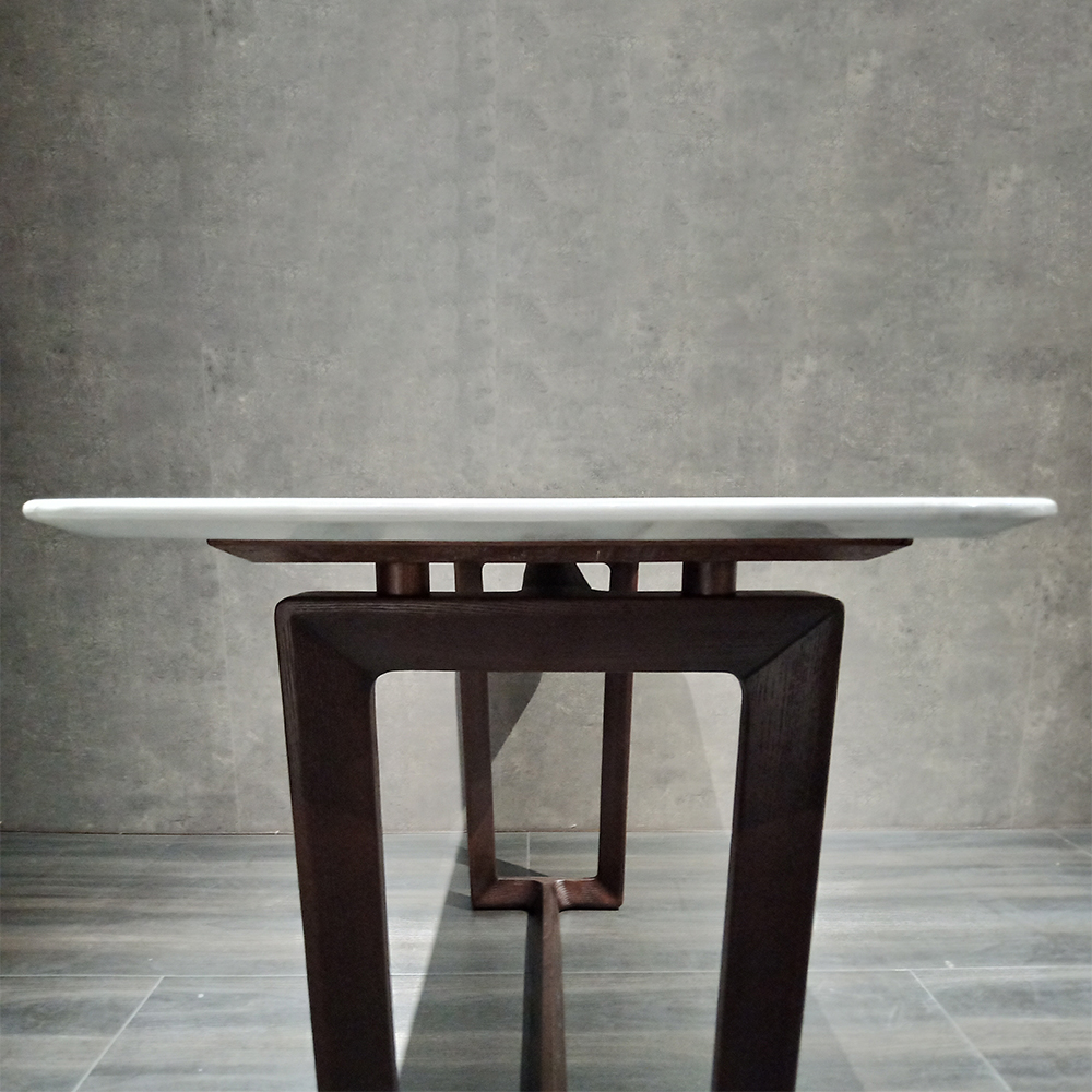 wood and marble console table