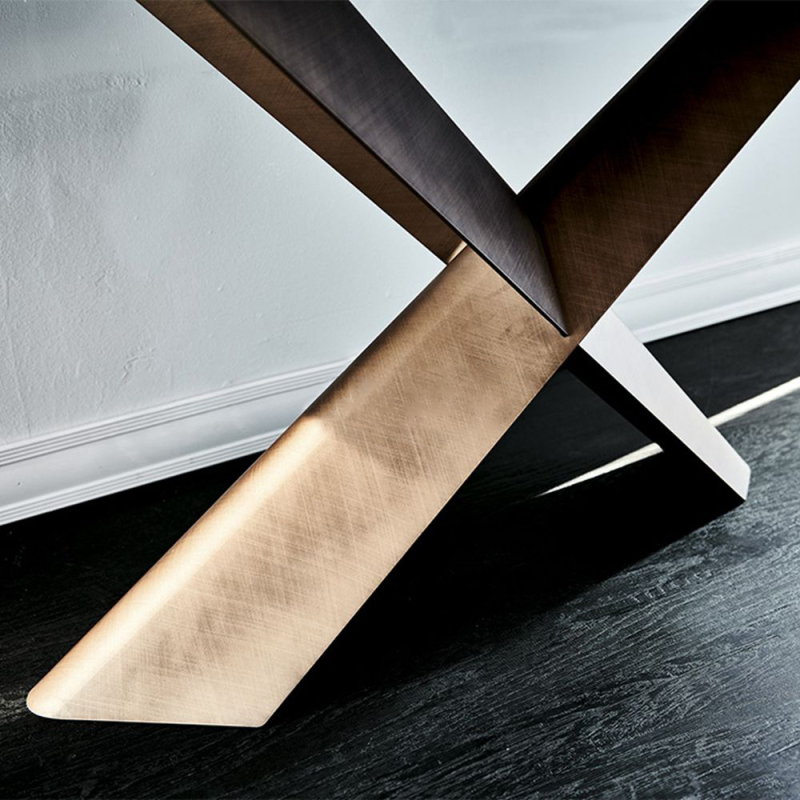 Metal X Shaped Base Modern Italian Style Console Table