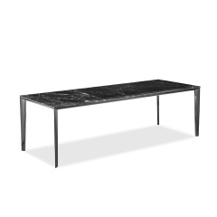 High End Dining Room Furniture Metal Base Marble Top Rectangular Dining Table