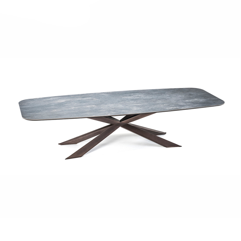 Metal Base Marble Top Modern Dining Table