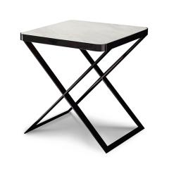 Jazz White Marble Metal Base Corner Table