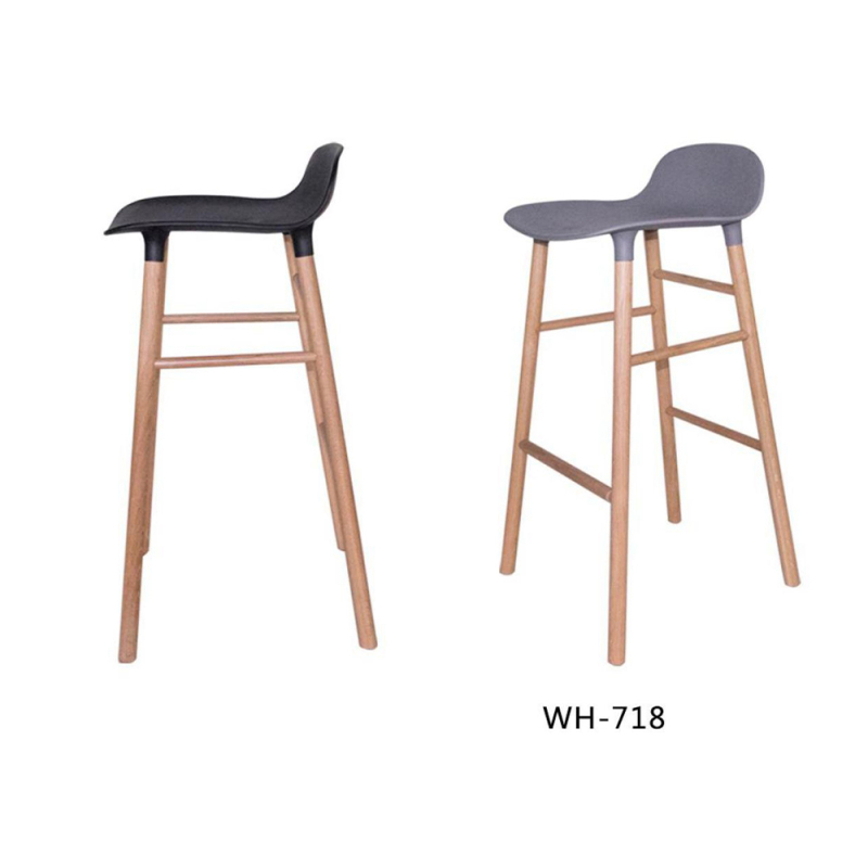 Wooden Leg Stool Armless High Bar Chair For Bar Table