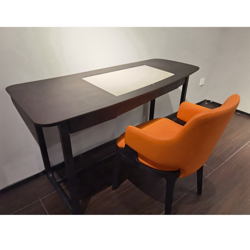 Modern Leather Armrest Nordic Restaurant Dining Room Chair
