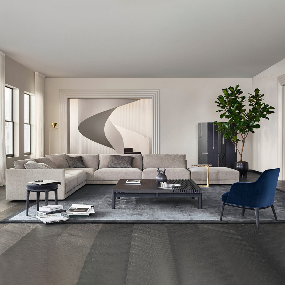 Italian minimalist living room luxury fabric sofa