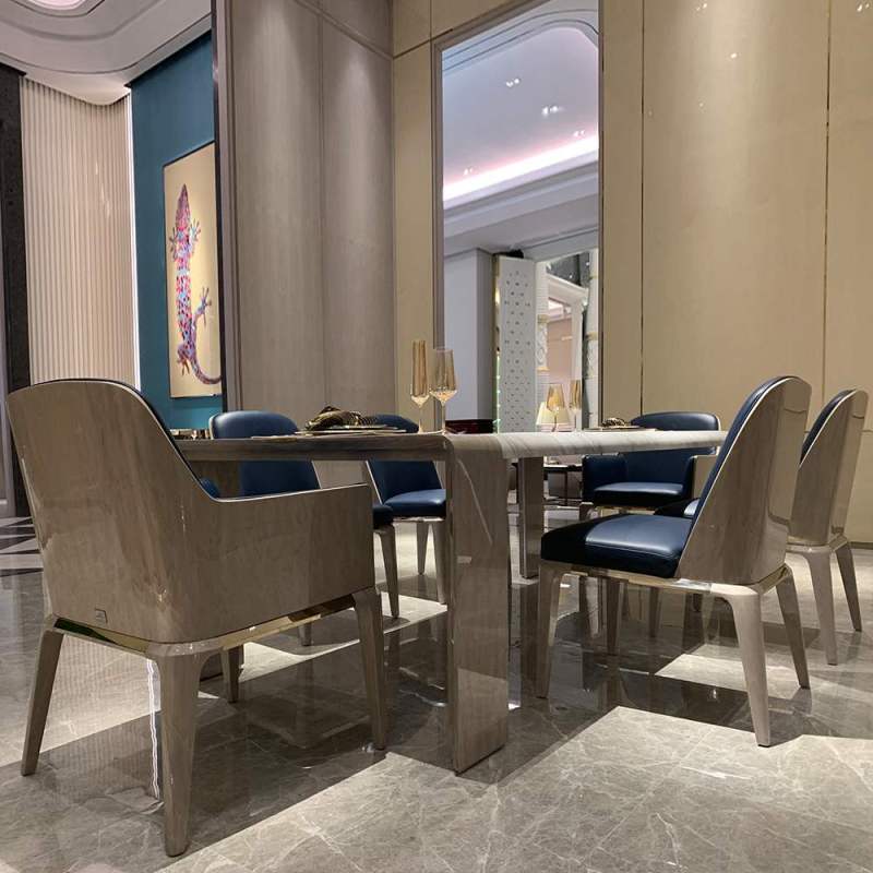 Modern high-gloss marble high-end furniture dining table