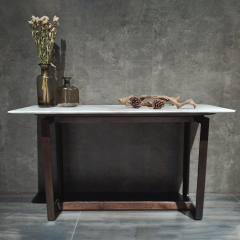 Modern hallway console table wood and marble console table