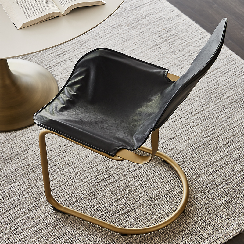 Metal and Leather Dining Chair