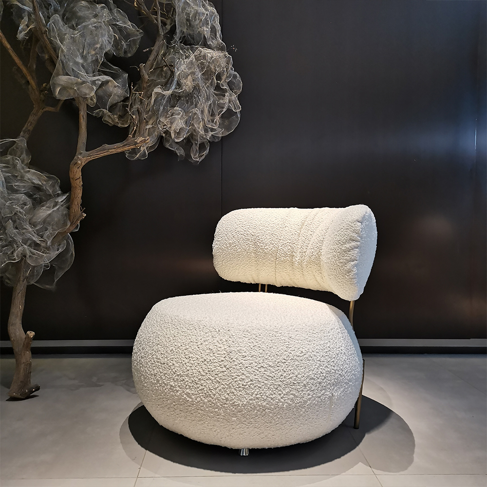 Plush Fabric Single Sofa Design Modern Lazy Lounge Chair