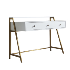 Contemporary Style Metal Frame White Dressing Table