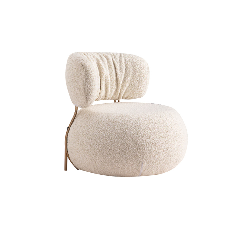 Plush Fabric Single Sofa Design Modern Lazy Lounge Chair