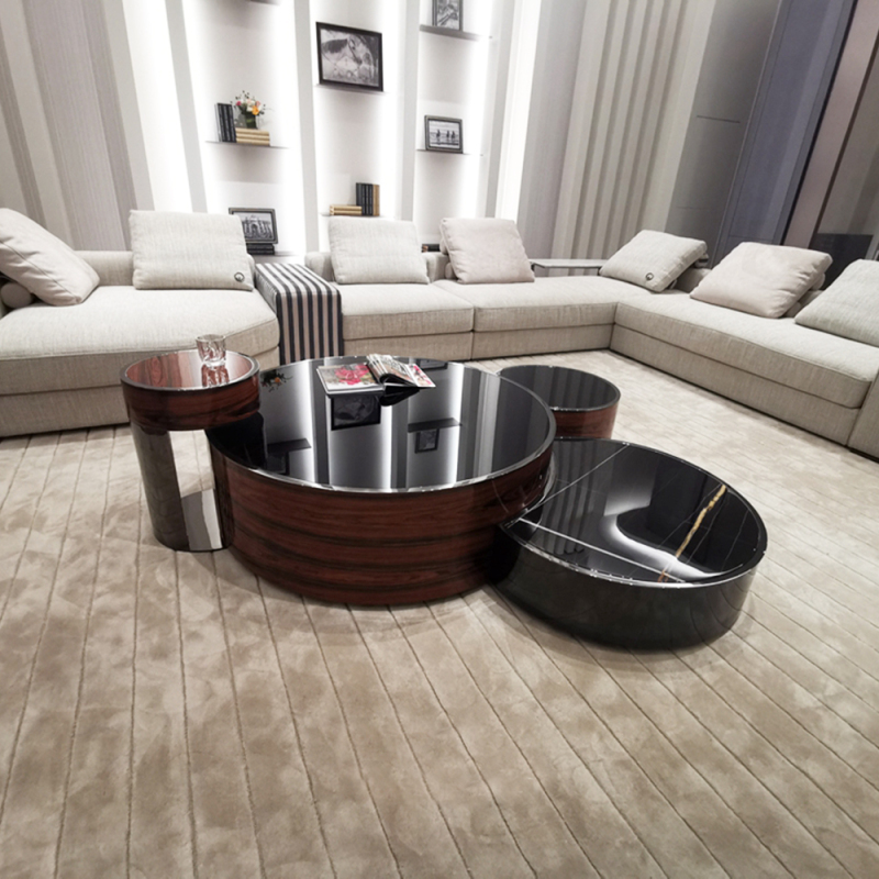 Stylish best-selling four-piece marble coffee table set