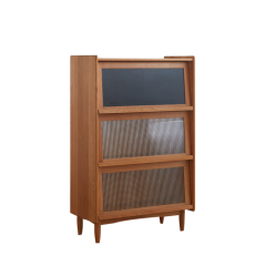 Modern furniture cabinet with mirror solid wood storage cabinet