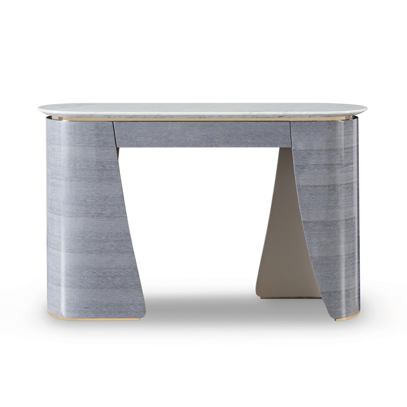 Contemporary Marble Top Storage Console Table for Entryway