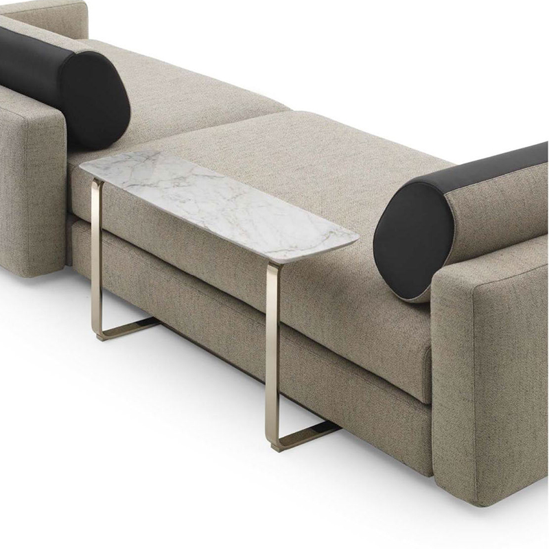 Metal legs marble top sofa back table
