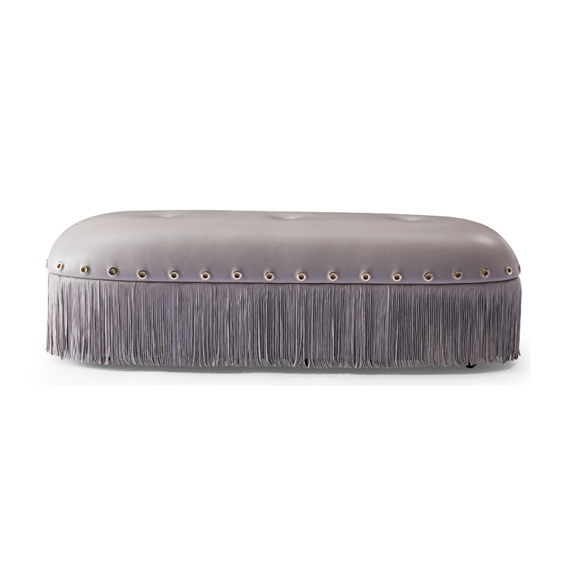 Modern design bedroom leather tassel bed end stool