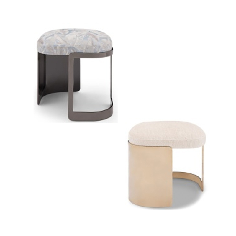 Modern minimalist design fabric metal footstool