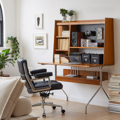 Modern office desk with storage shelf office furniture