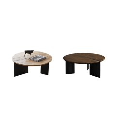 Contemporary Round Wood Coffee Table - Stylish Small Coffee Table