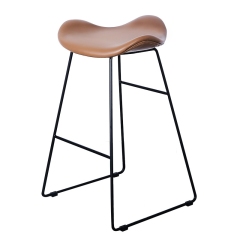 Leather Bar Chair Stool Metal Design Simple High Chair