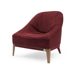 Velvet comfortable wooden lounge chair