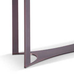 5mm tempered glass on top matel in pure copper brushed console table