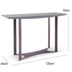 5mm tempered glass on top matel in pure copper brushed console table