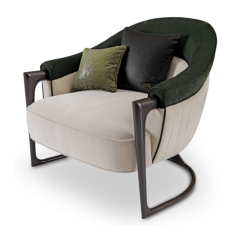 Comfortable soft lounge chair with armrests