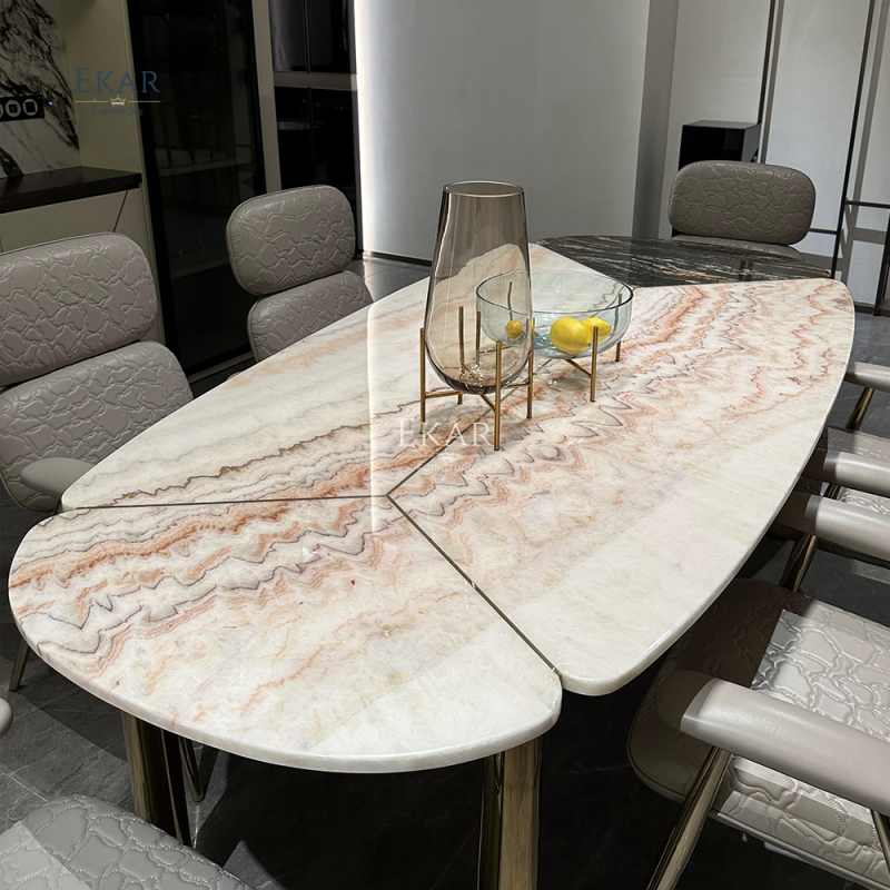 Simple and Creative Oval Marble Dining Table