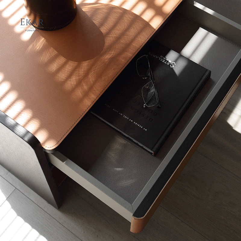 EKAR FURNITURE light luxury leather bedside table