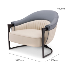Comfortable soft lounge chair with armrests