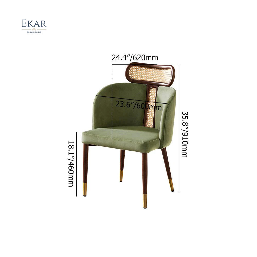 EKAR FURNITURE Luxury Leather and Wood Chair - Unique Light Luxury Design