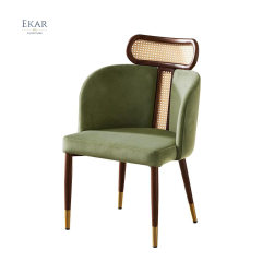 EKAR FURNITURE Luxury Leather and Wood Chair - Unique Light Luxury Design