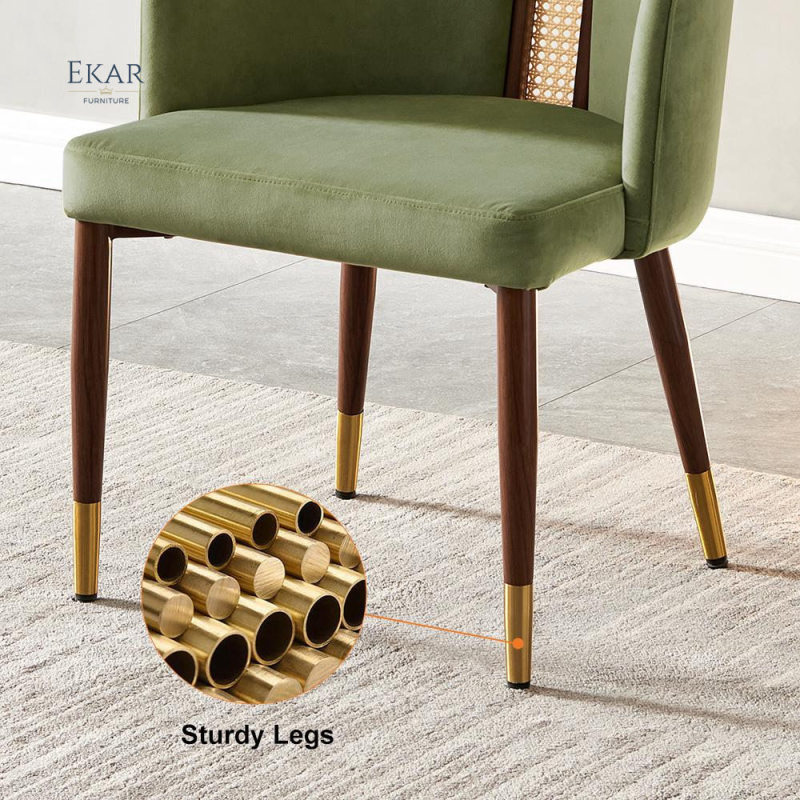 EKAR FURNITURE Luxury Leather and Wood Chair - Unique Light Luxury Design