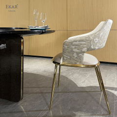 Metal Frame Dining Chairs with Gold Mirror Finish