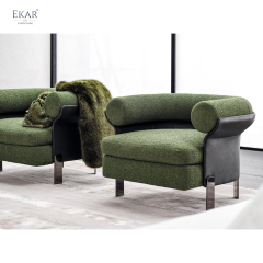 EKAR FURNITURE Luxury Fabric and Iron Chair - Unique Light Luxury Design