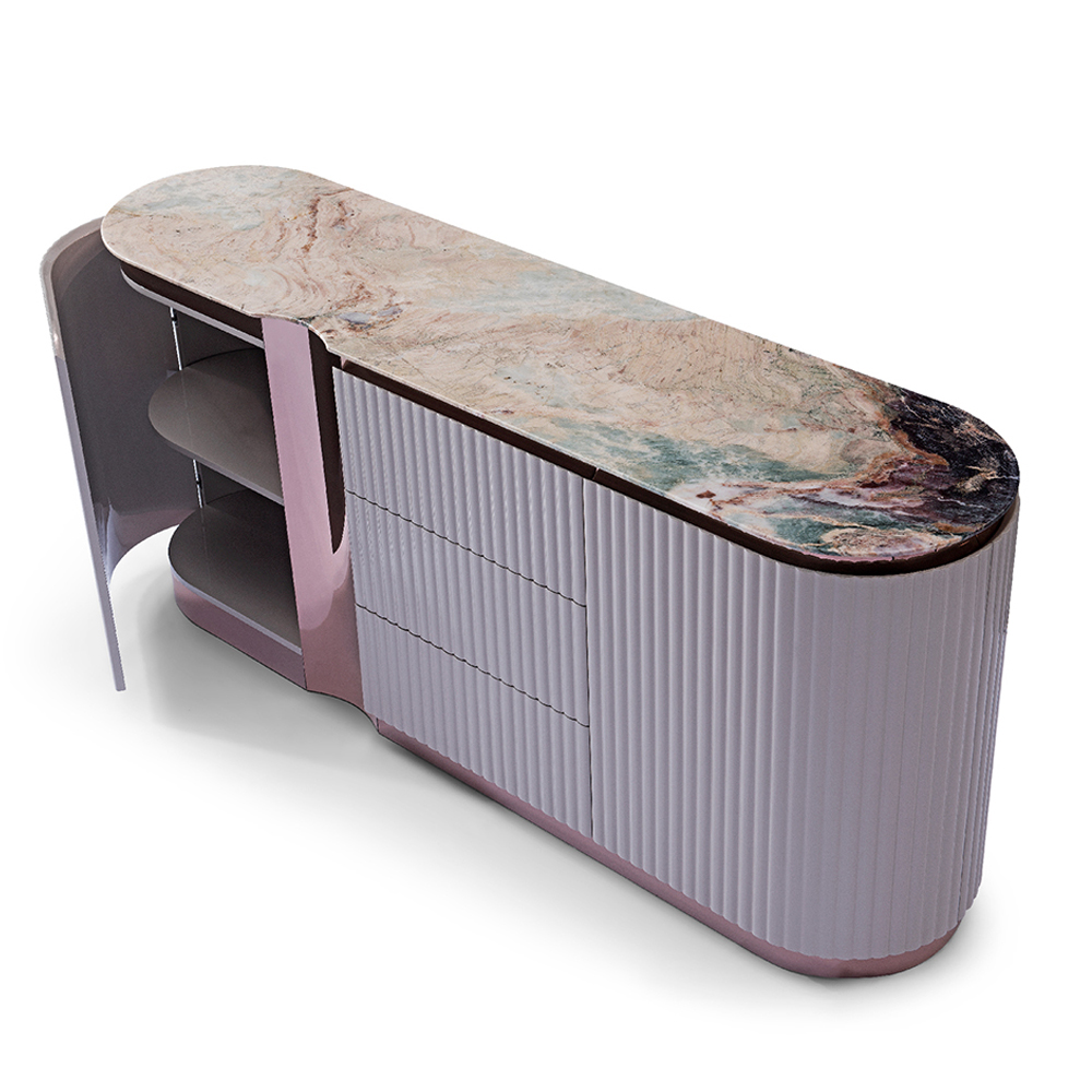 Modern Italian style sideboard with marble top
