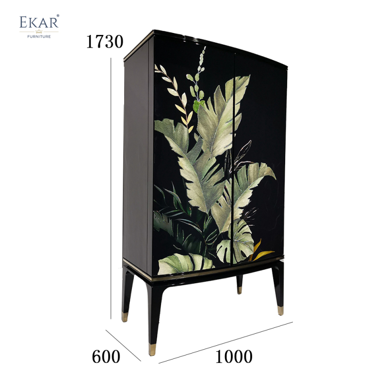 EKAR FURNITURE Luxury Crystal Wine Cabinet - Exquisite Design, High-Quality Material