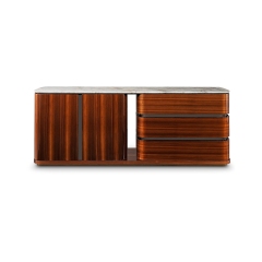 Marble solid wood sideboard
