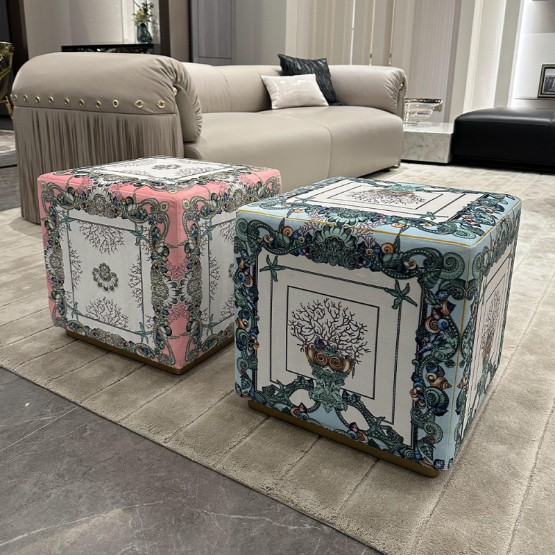 Modern square drum stool for stylish living room