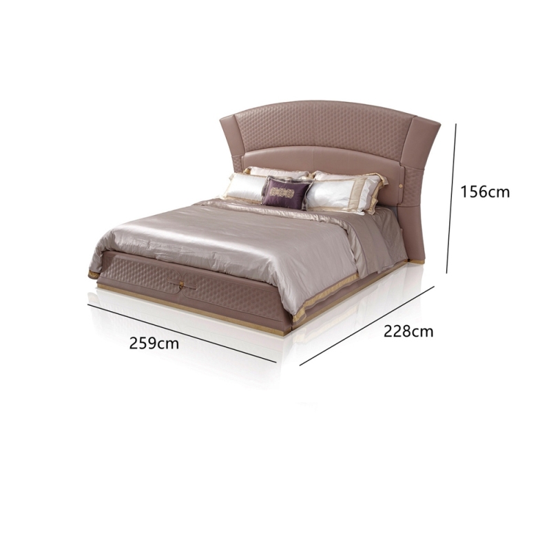 High quality modern leather mixed fabric bedroom bed