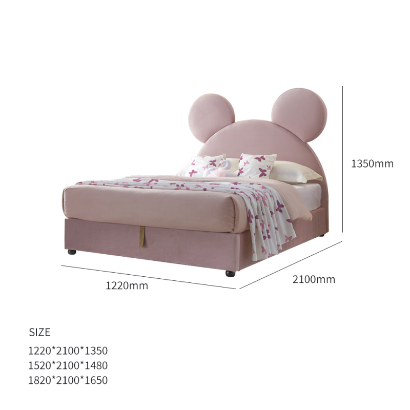 Modern Fabric Bedroom Furniture Comfortable Bed For Kid