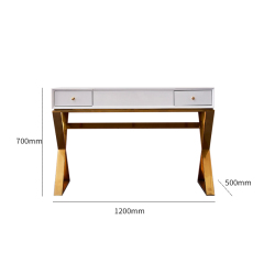 Metal Frame White Dressing Table With Storage