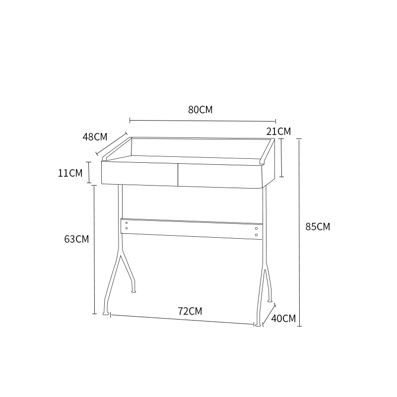 Modern bedroom wooden dresser with mirror design makeup table