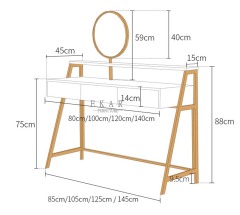 Contemporary Style Metal Frame White Dressing Table