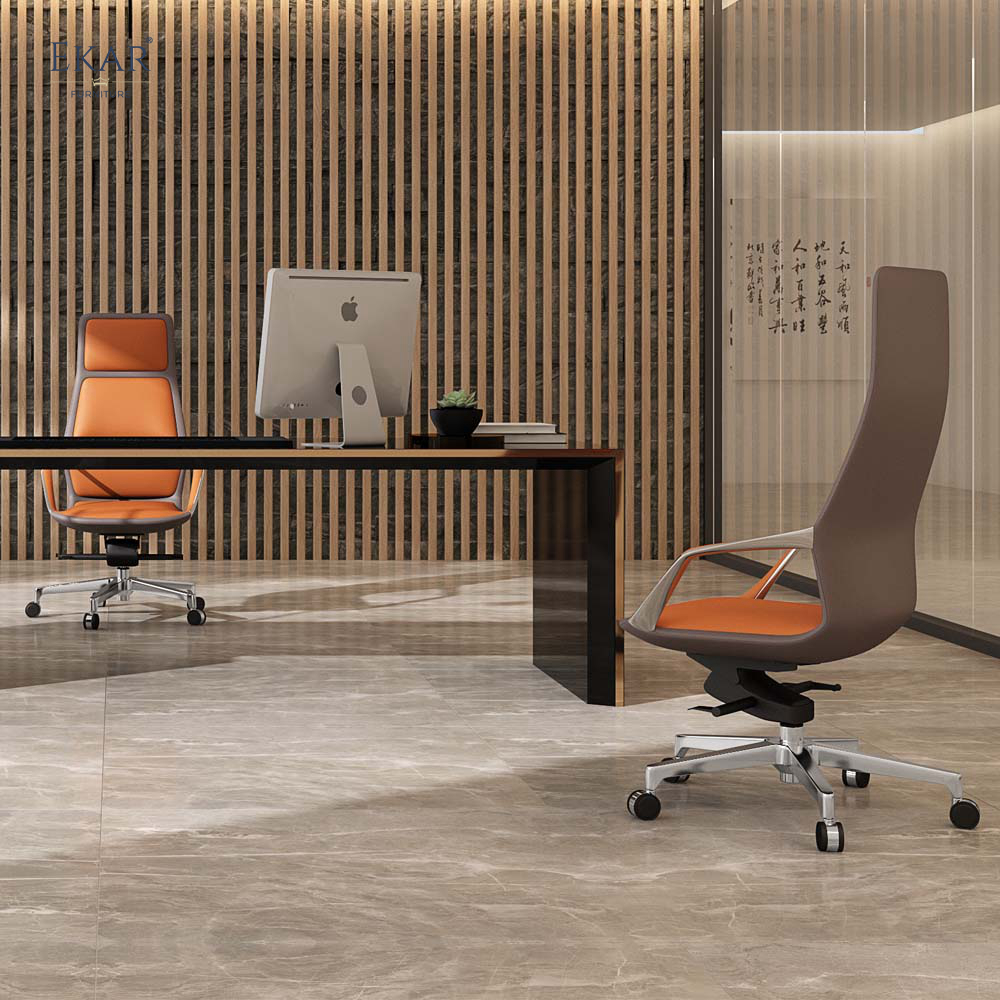 EKAR FURNITURE Light Luxury Leather Office Chair - Excellent Improvement of Office Experience