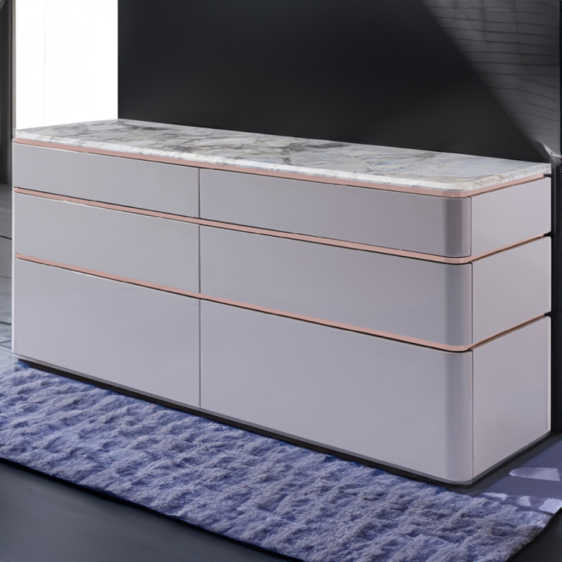 Modern style marble desktop storage cabinet