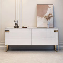 Modern Luxury Metal Base 6 Drawer Chest Cabinet