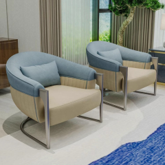 Comfortable soft lounge chair with armrests