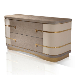 3 Drawer High Gloss Leather Modern Luxury Drawer Chest